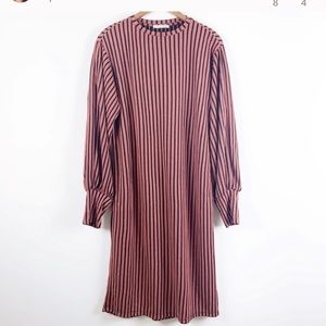Zara dusty black strip shirt dress S